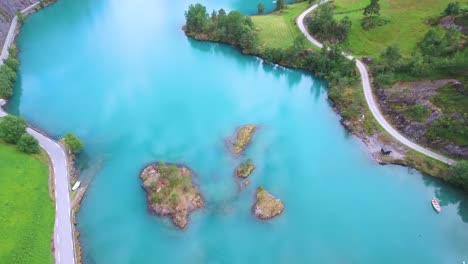 lovatnet lake beautiful nature norway.