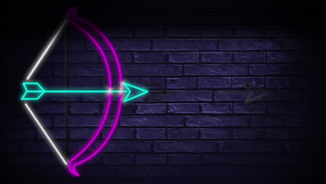 led light signage of arrow drawing and shooting