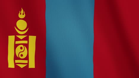 mongolia flag waving animation. full screen. symbol of the country