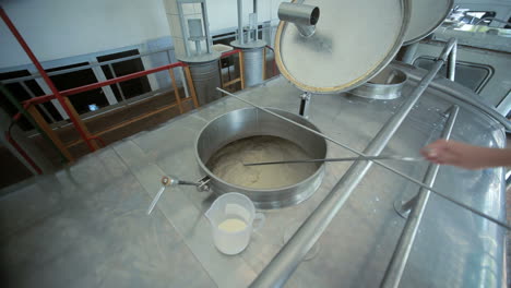 Milk-processing-plant.-Stir-milk-in-dairy-truck.-Dairy-factory-processing