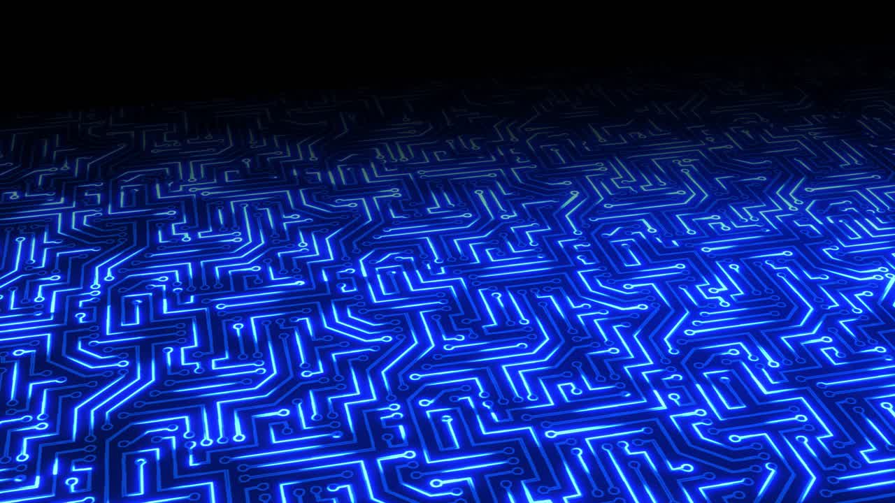 4k loop abstract electronic circuit board artificial intelligence background future technology
