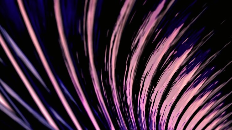 Dynamic Abstract Light Streaks Flowing on a Dark Background