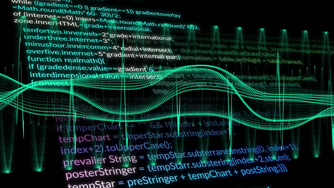 animation der datenverarbeitung auf schwarzem hintergrund