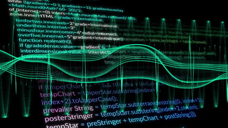 animation of data processing on black background