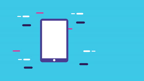 animación de servicio logístico con teléfono inteligente y camión