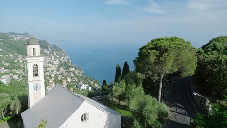 aerial view of town near sea 4k