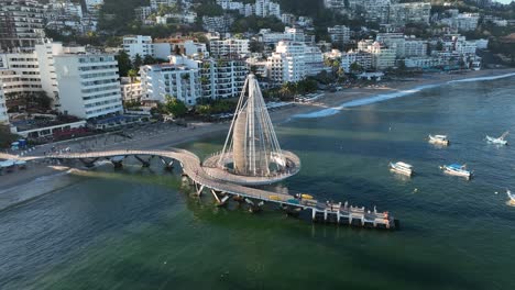 playa de los muertos beach and pier close to famous puerto vallarta malecon, the city largest public beach