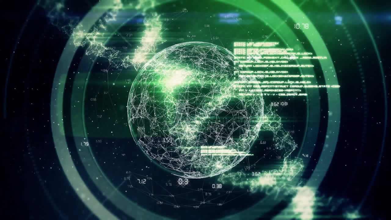 Animation of dna strand with data processing and globe