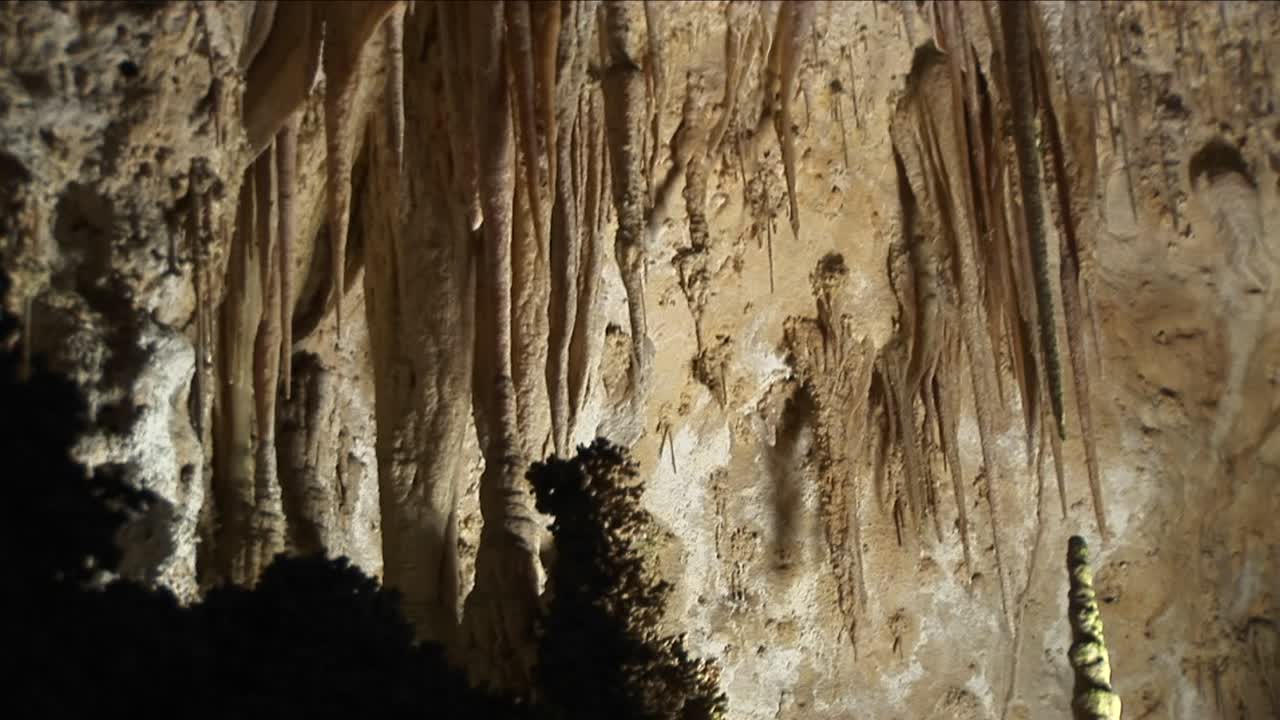 plano medio del interior de una cueva en el parque nacional de las cavernas de carlsbad en nuevo méxico