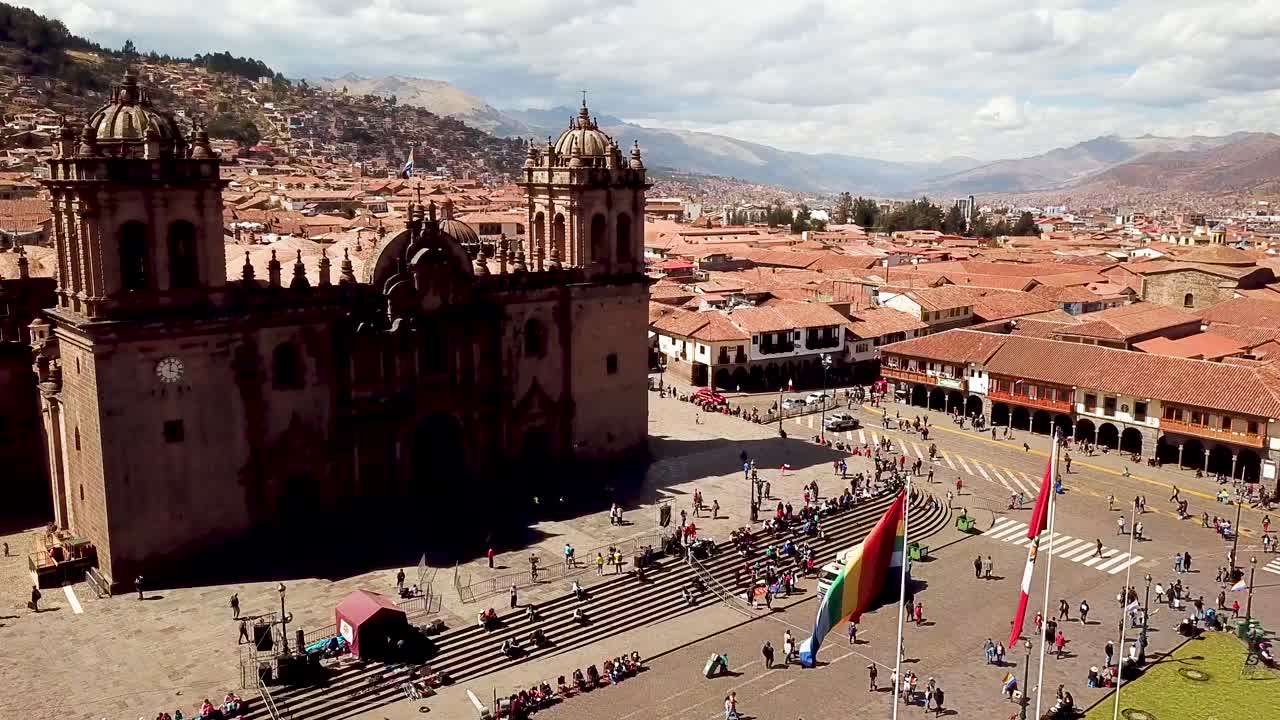 Cusco Peru City Rooftop Aerial Drone View10.mp4