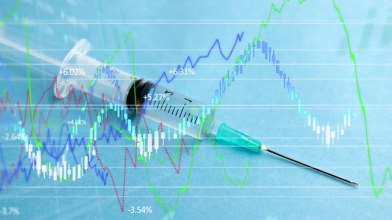 주사기 위의 데이터 처리의 애니메이션