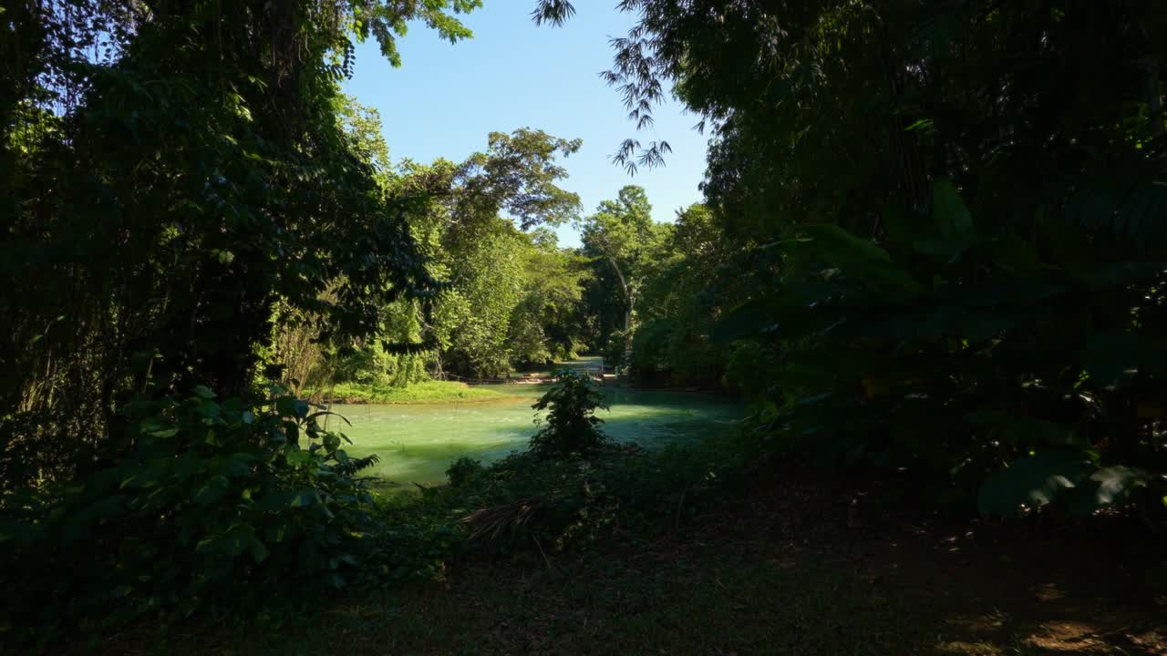 el río martha brae. rafting en el río martha brae. bahía de montego, jamaica.