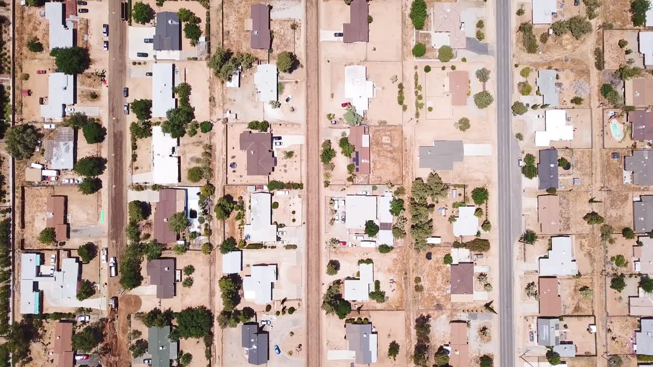 yucca valley california areal view calles casas barrio caminos
