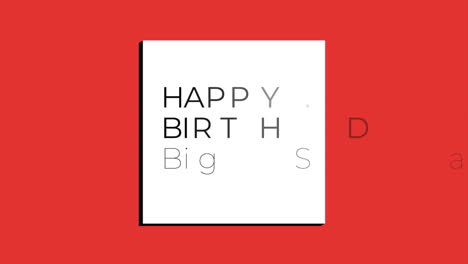 modern happy birthday and big sale text in frame on red gradient