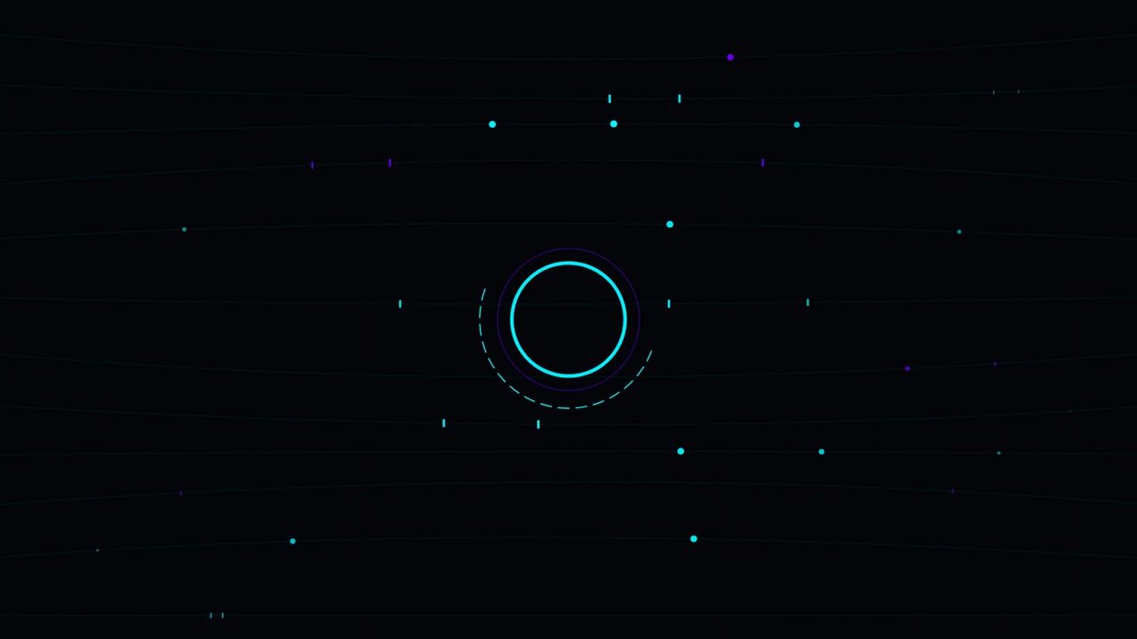 Abstract Digital HUD Interface with Pulsing Circular Elements