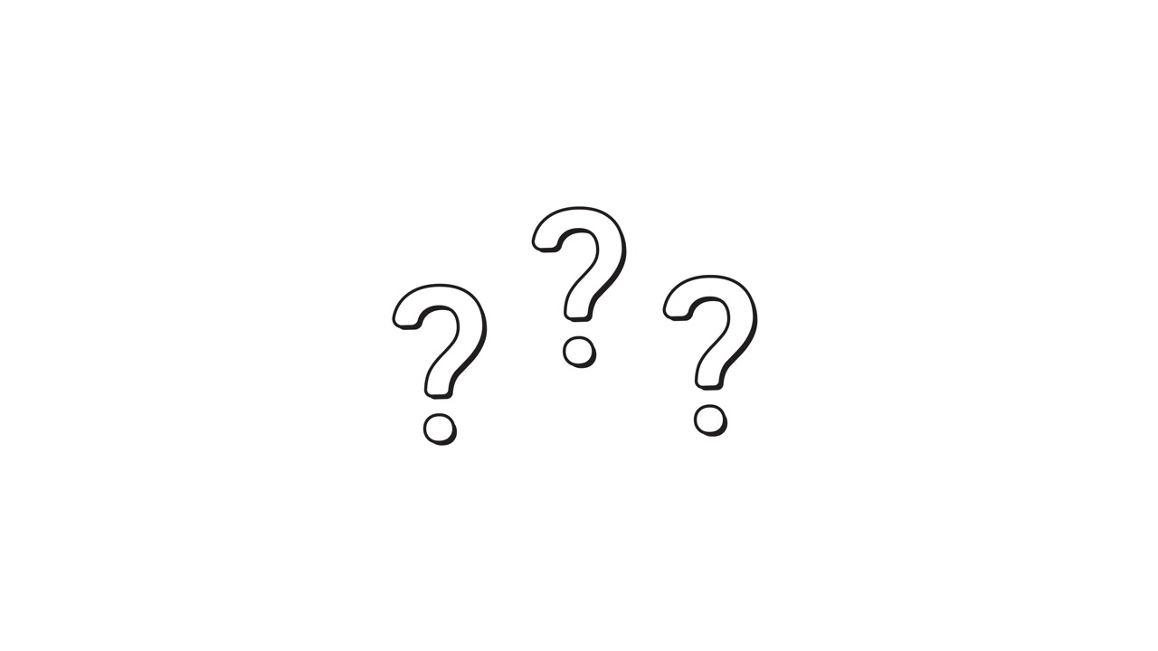 Hand-Drawn Question Marks Appearing and Disappearing on White Background