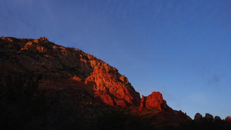 capitol butte from sunset to night timelapse in sedona, arizona, usa