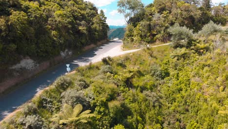 amazing panorama view on the whanganui river road, aramoana viewpoint