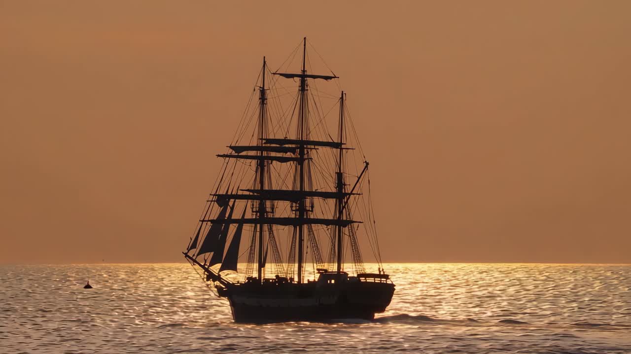 Sailing Ship at Sunset