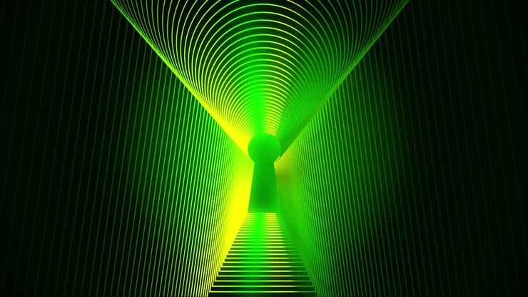 Abstract Neon Green Tunnel