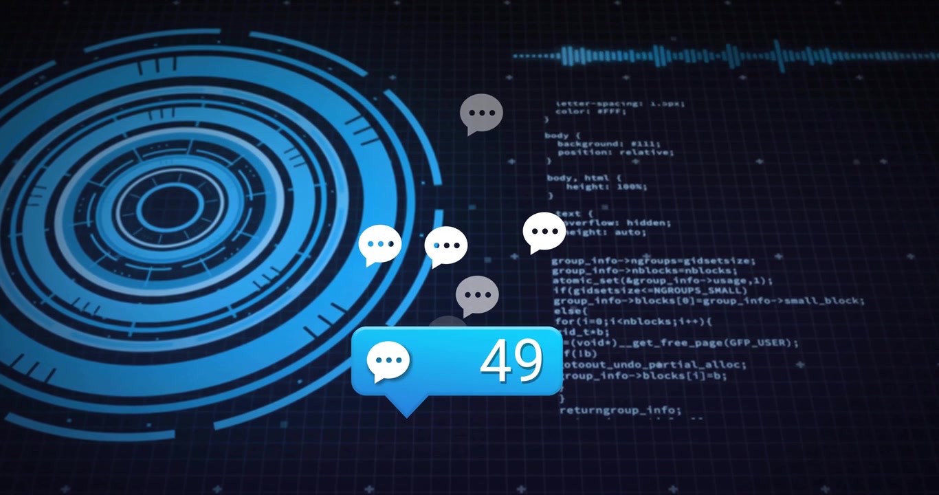 Receiving message and updating chat counter from 8 to 77 accumulating messages while rings pulsing