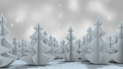 animation of white fir trees on white background