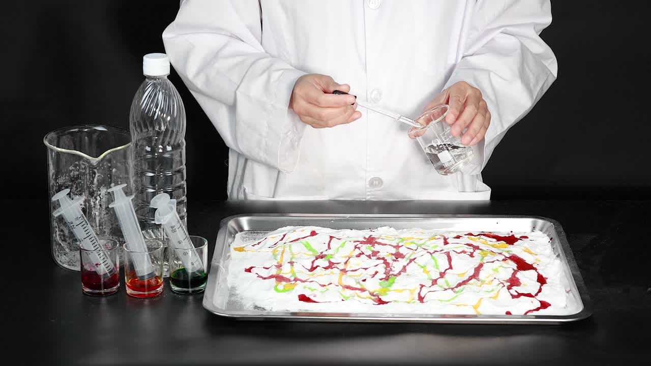 experimento científico con bicarbonato de sodio y vinagre