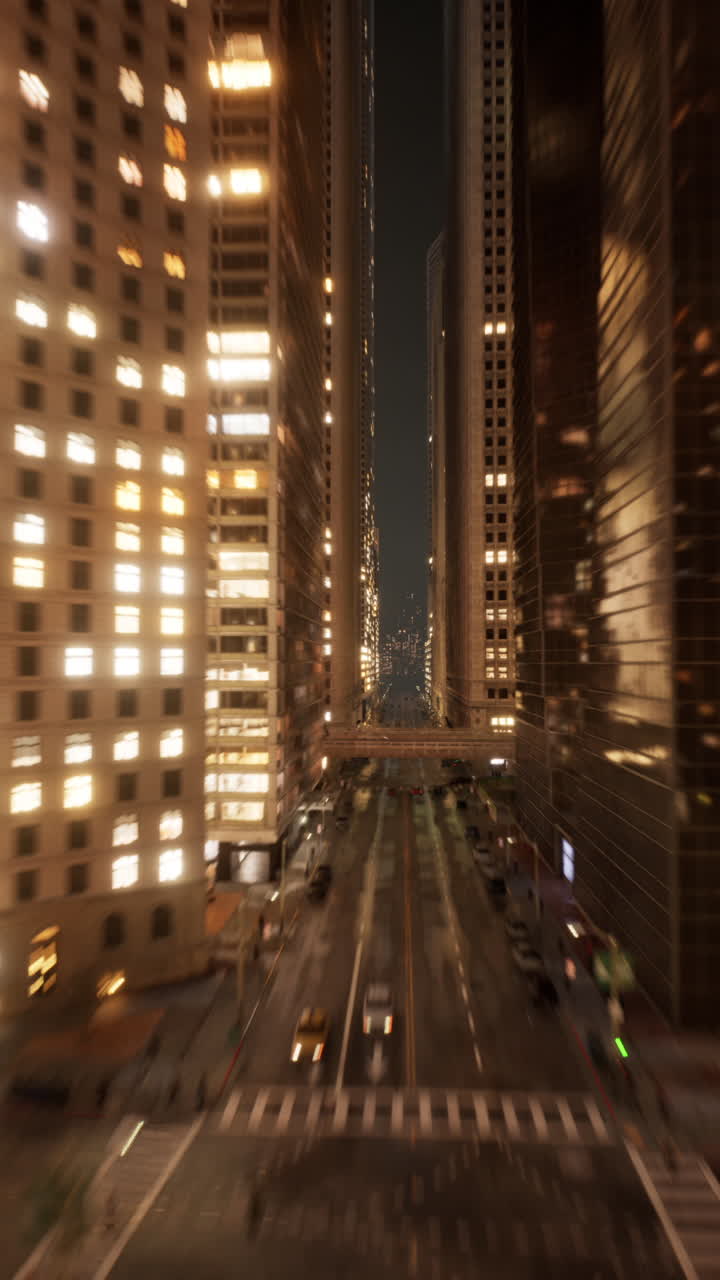 밤의 도시 풍경과 흐릿한 교통