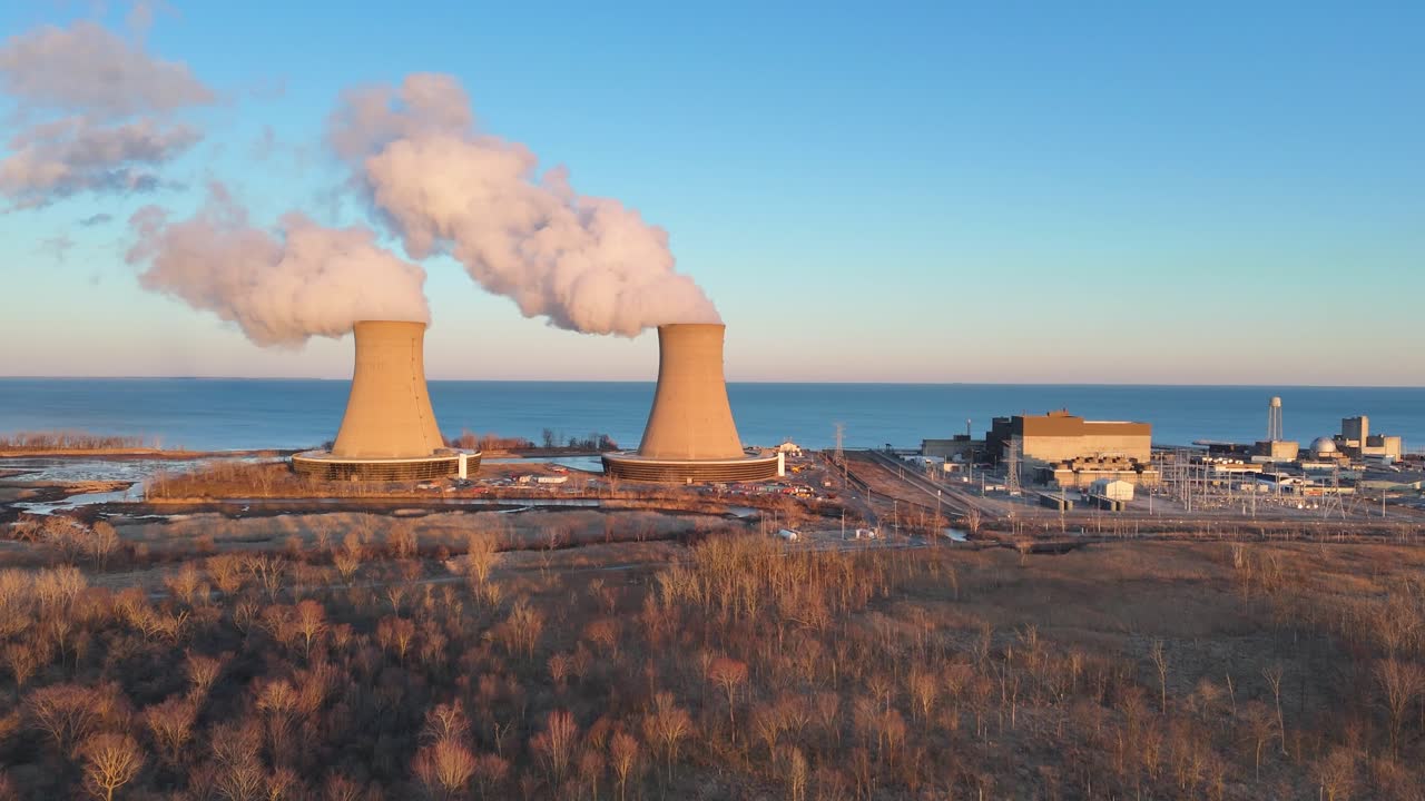 Enrico Fermi II nuclear complex by Lake Erie, Berlin Township, Michigan, USA