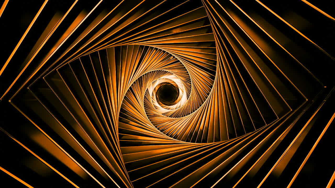 Arte Astratta Geometrica a Spirale Dorata