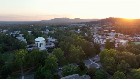aerial view of the university of virginia at sunset