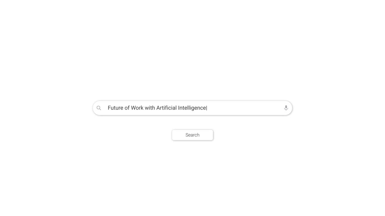 Typing 'Future of Work with Artificial Intelligence' into Search Bar