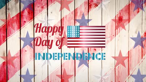 Animation-of-independence-day-text-over-flag-of-american-pattern