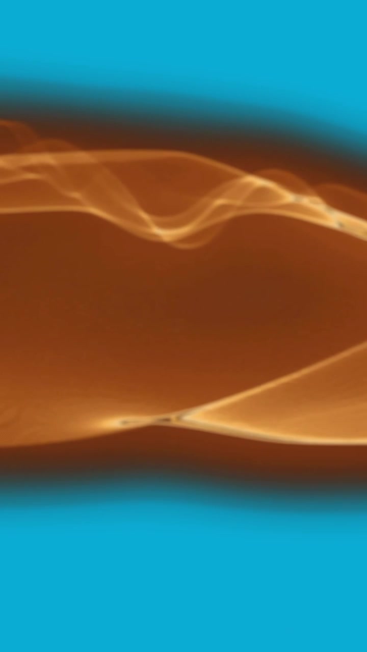 Animation of orange shapes moving on blue background
