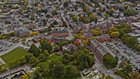 newburyport massachusetts aerial v3 panoramic birds eye view drone flyover and around downtown capturing historic townscape and merrimack river - shot with inspire 2, x7 camera - october 2021