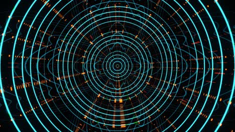 animación cíclica infinita de círculos divergentes y rayos parpadeantes