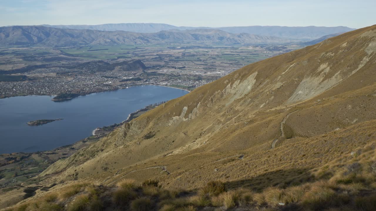 New Zealand Roys Peak Mountain View - Panning Shot