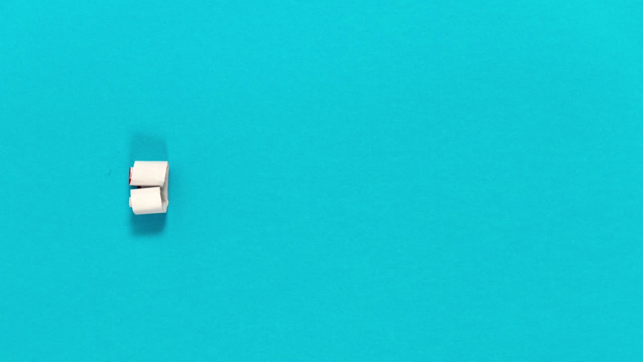 conjunto de tercer inferior y ventanas con luma mate. animación de stop motion.