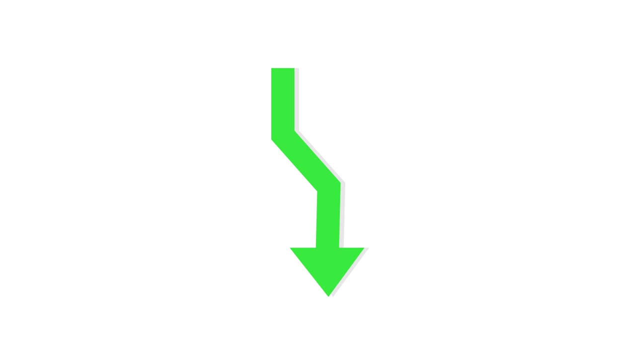 Animated Green Arrow Pointing Downwards and Shrinking