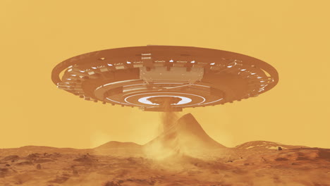 alien spaceship on a desert planet