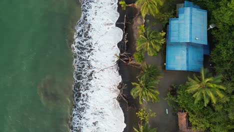 aerial view of remote playa mecana in the chocó department on the pacific coast of colombia