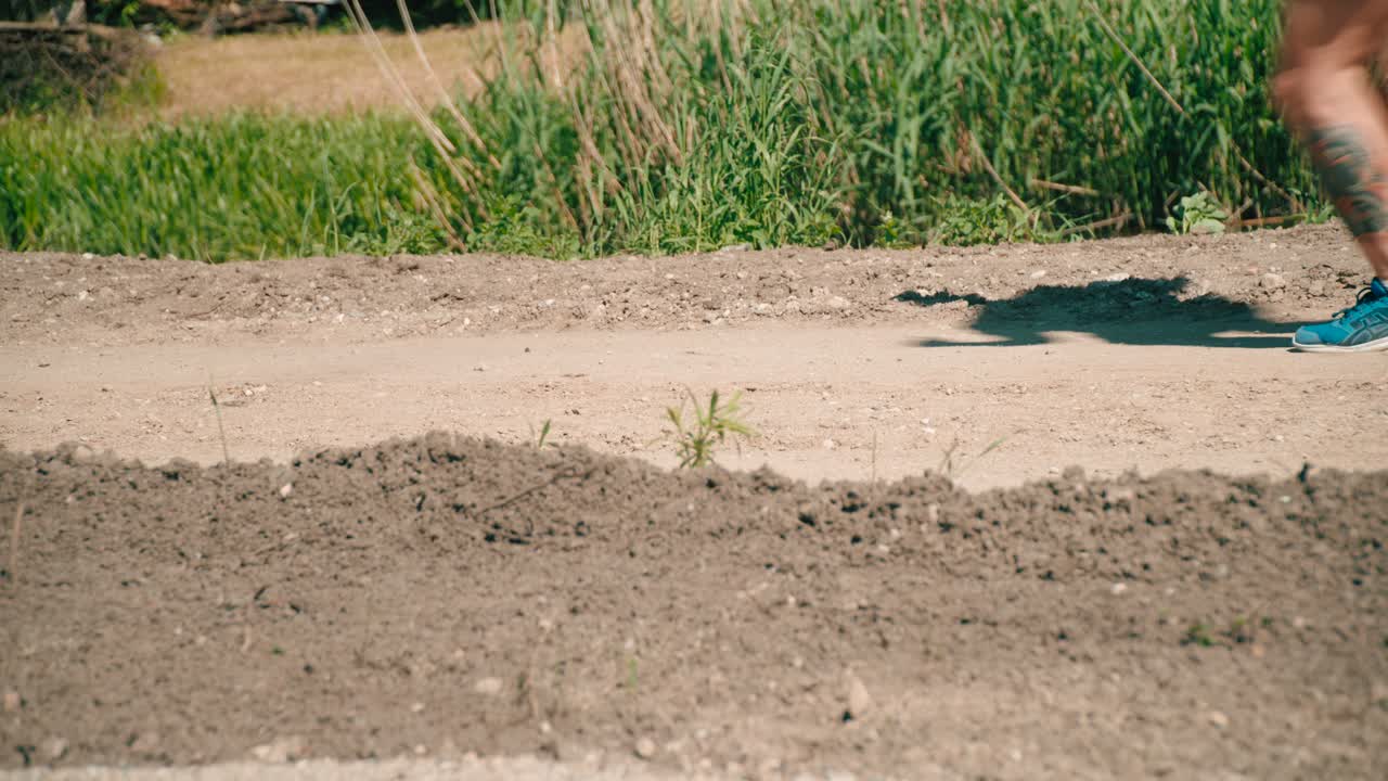 슬로우 모션: 달리는 사람 다리