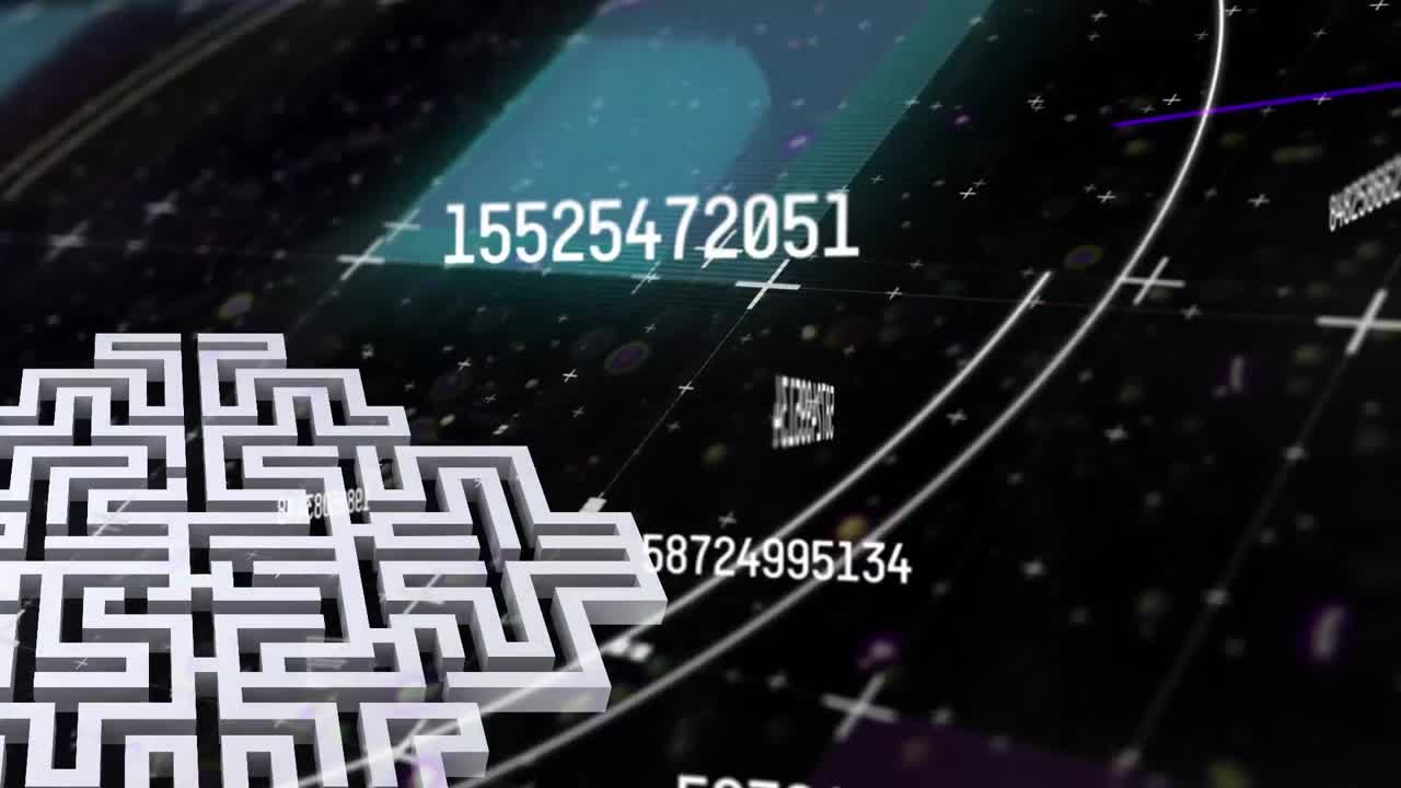 숫자의 애니메이션과 데이터 처리가 미로를 통해