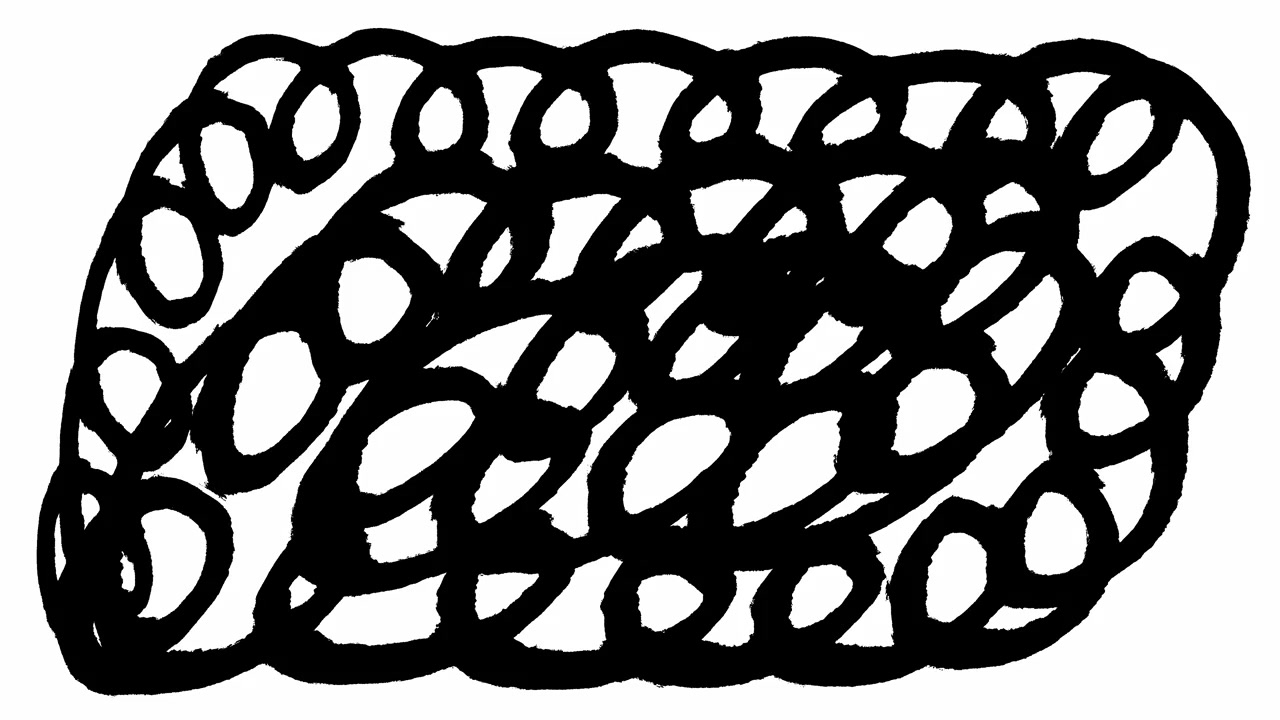 Animazione di morphing di forme organiche astratte in bianco e nero