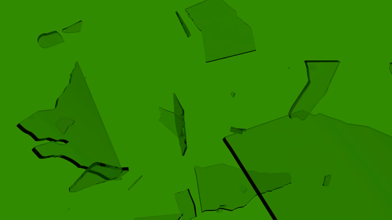 Shattered Glass Slow Motion Green Screen with Tracking Marker