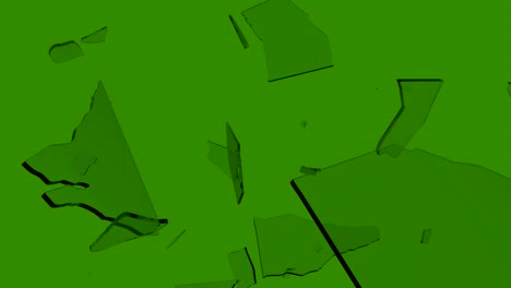 shattered glass slow motion green screen with tracking marker