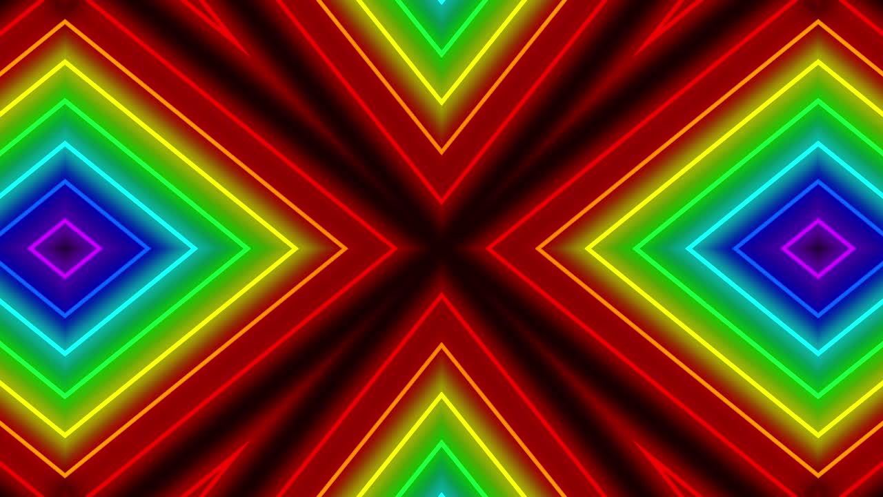 Neon geometric pattern illumination animation motion graphics