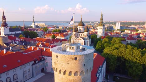 aerial view of tallinn's old town, estonia