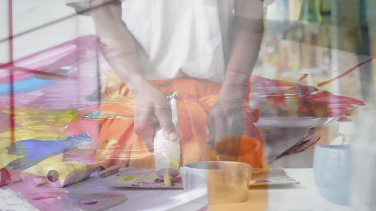 아프리카계 미국인 남성의 애니메이션 그림 위 그림