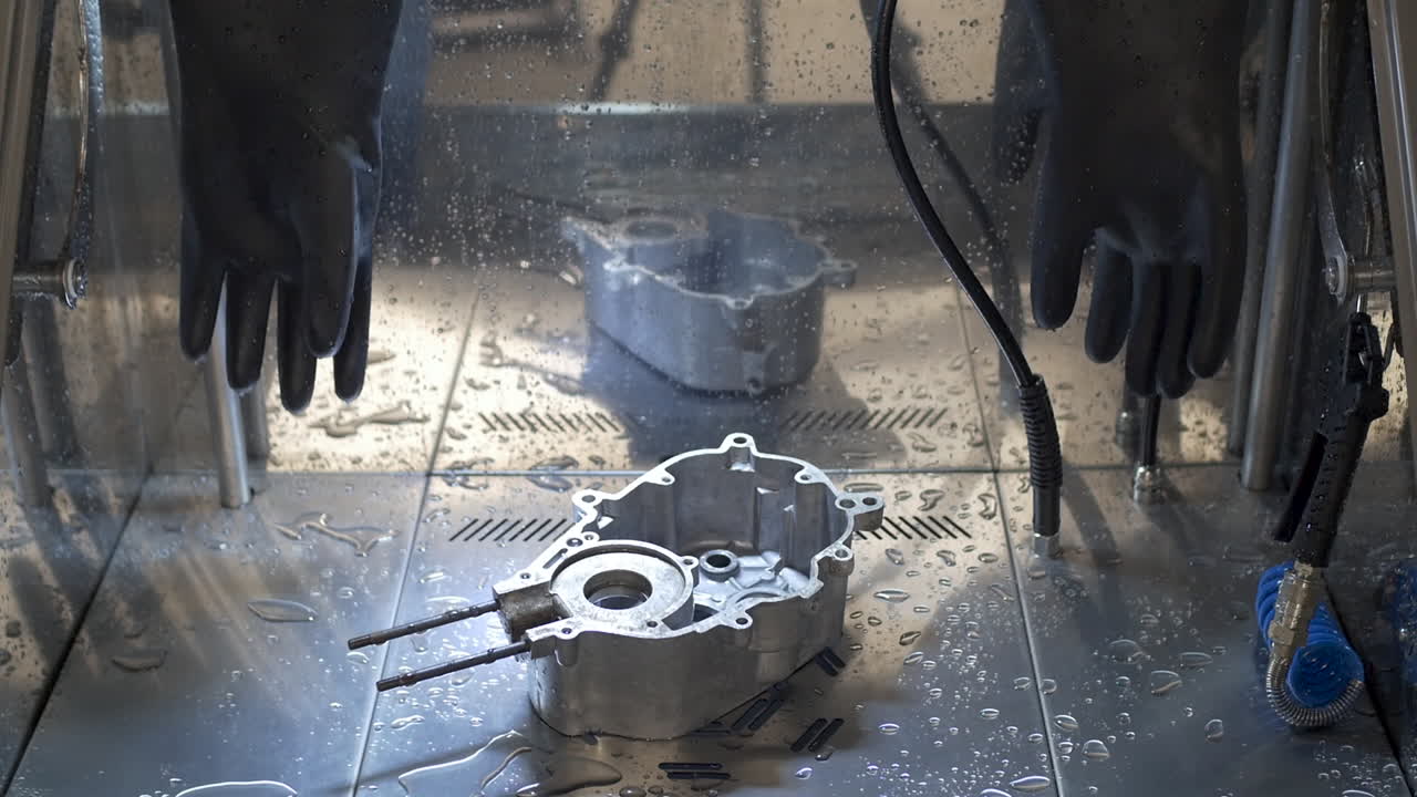 After washing and drying the engine parts, the equipment and parts are naturally dried.